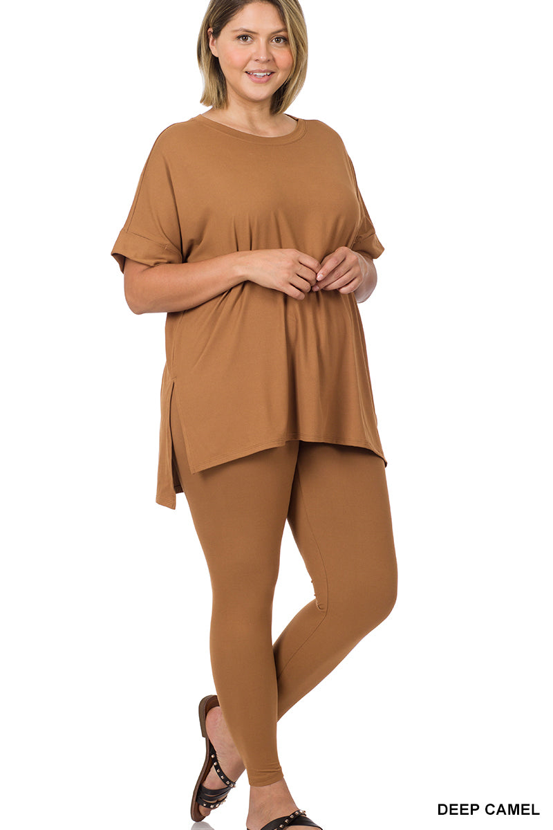 Plus brushed dty microfiber loungewear set