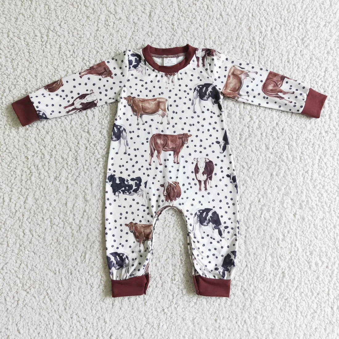 LR0058 cow dot romper