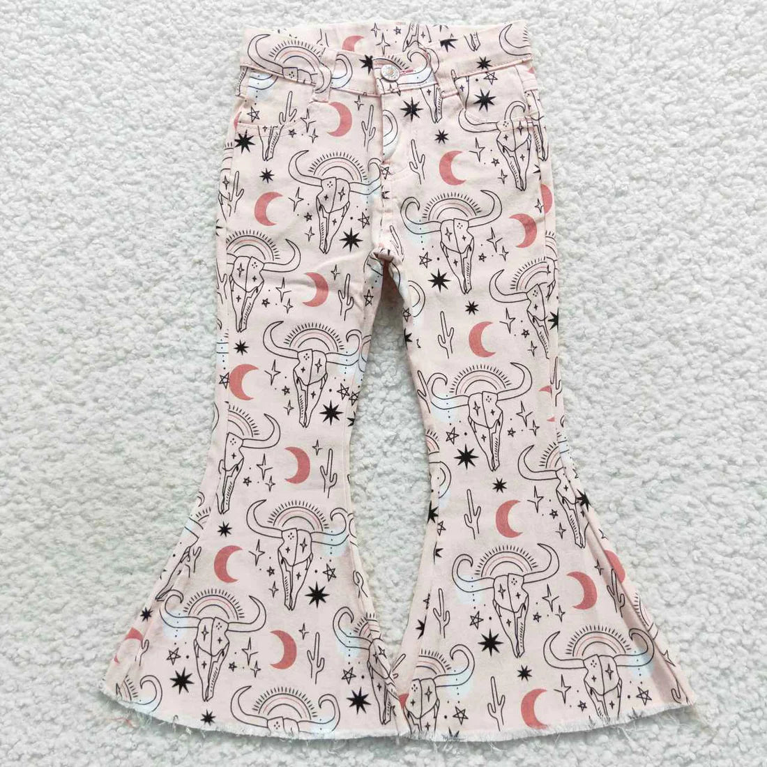 P0226 Cactus Moon Stars Denim Pants