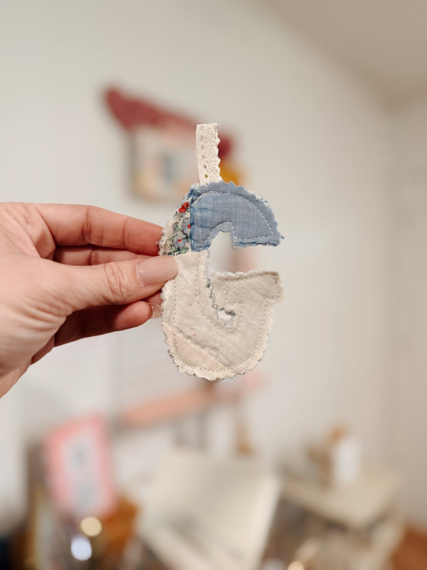 Vintage Quilt Initial Keychains-- More Options in Product Listing