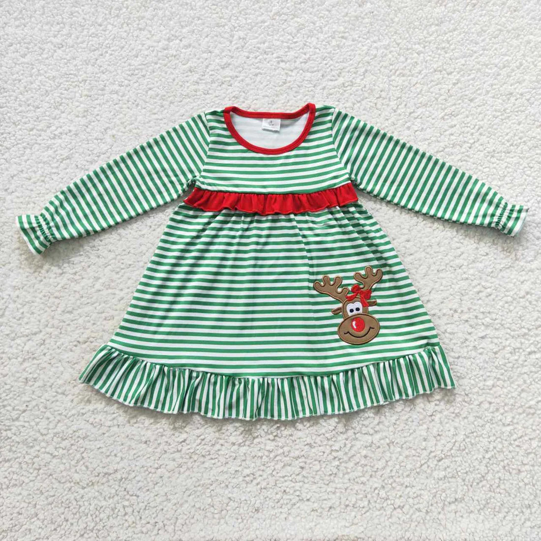 GLD0207 Embroidered  reindeer dress