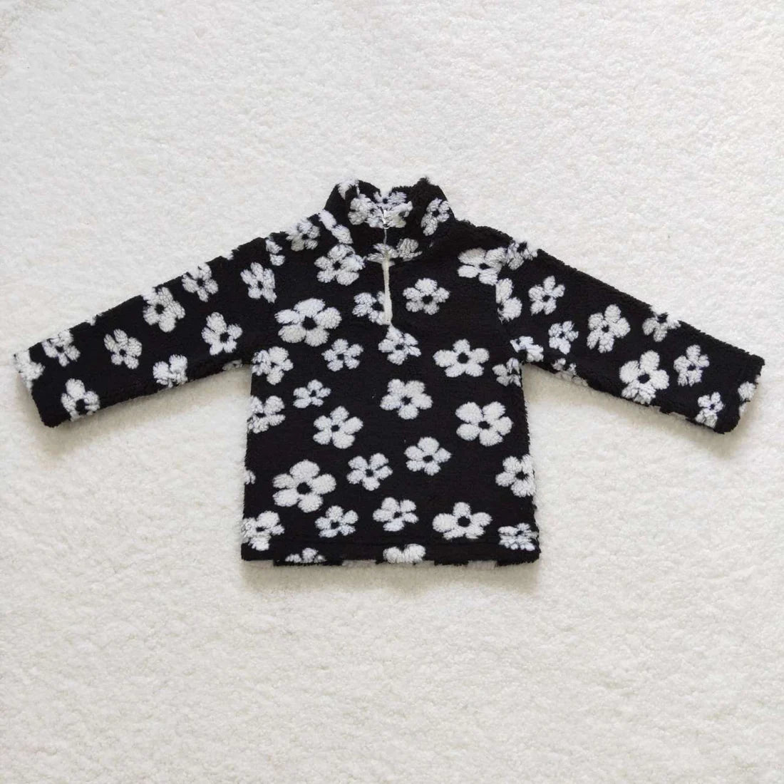 GT0270 White floral black zipper