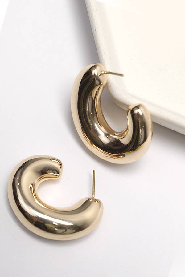 BALLOON PUFFY HOOP EARRINGS  |  80E2268