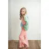 Kids Pastel Color Block Hooded Ruffle Pocket Set