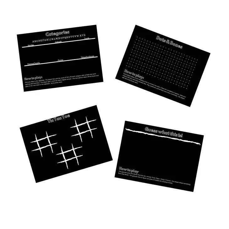 Chalkboard Travel Games Travel Mat - Set of 4 9x12