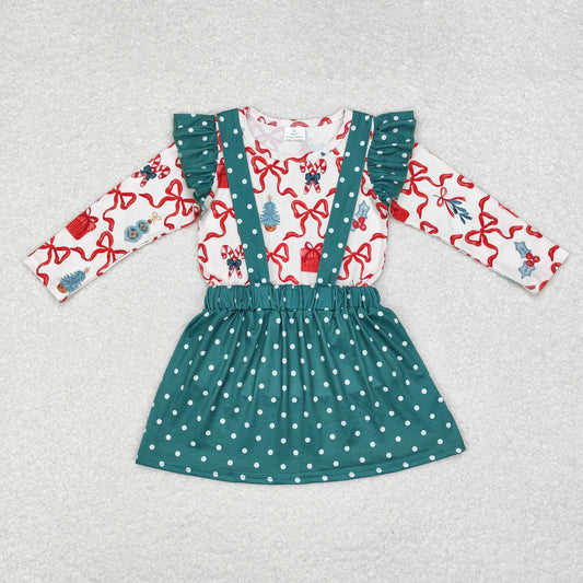 GLD0617 Christmas bow skirt set