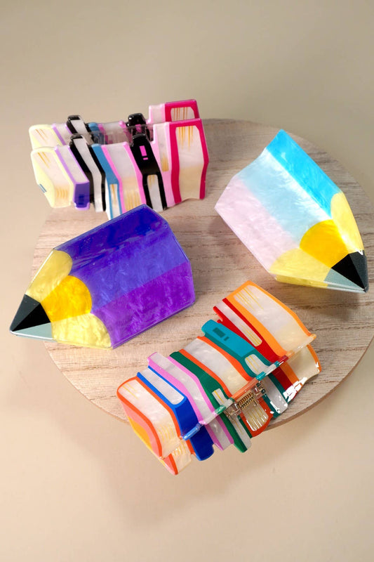 BOOK STACK SCHOOL HAIR CLAW CLIPS | 40H857