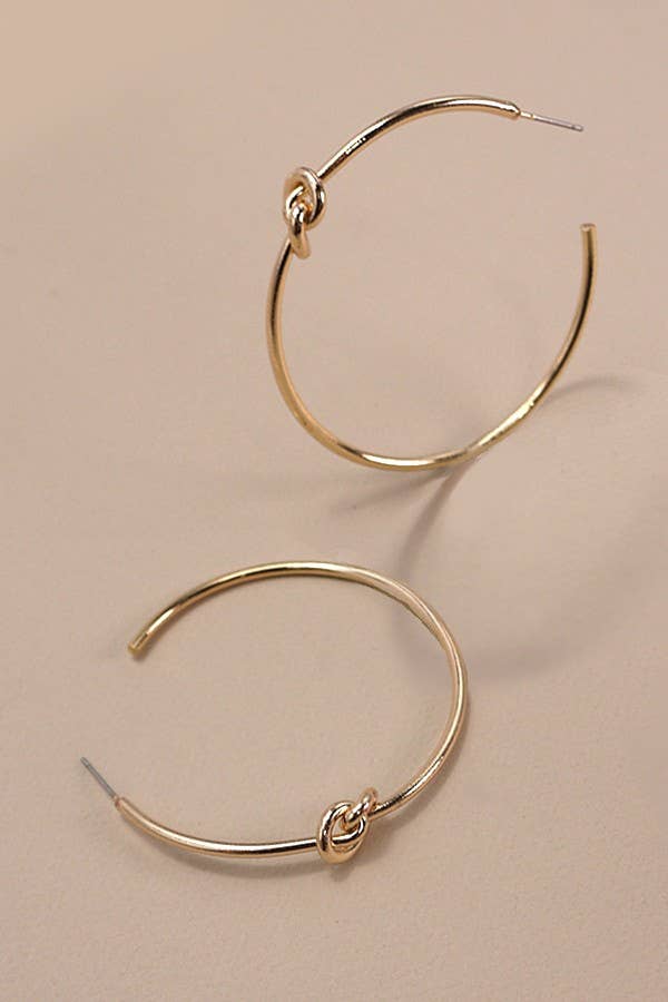 GOLD KNOT HOOP EARRINGS | 80E3850