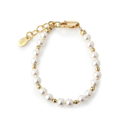Girls 14K Gold-Plated Pearl Baby Bracelet Children's Jewelry