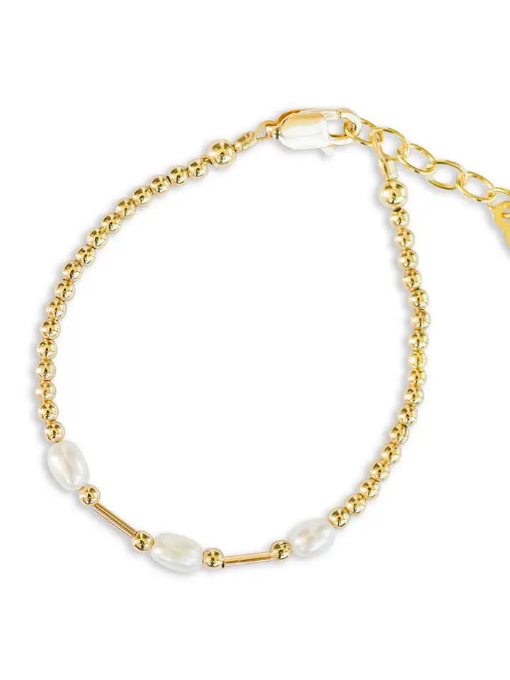 Little Girls14K Gold-Plated Pearl Baby Bracelet For Kids