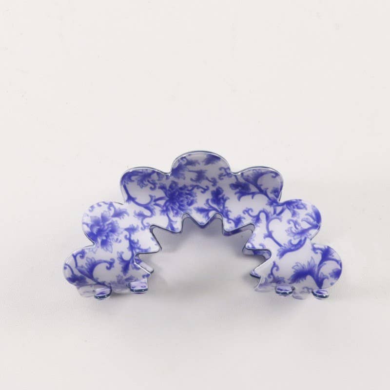 VINTAGE PORCELAIN STYLE HALF MOON HAIR CLAW CLIPS | 40H900