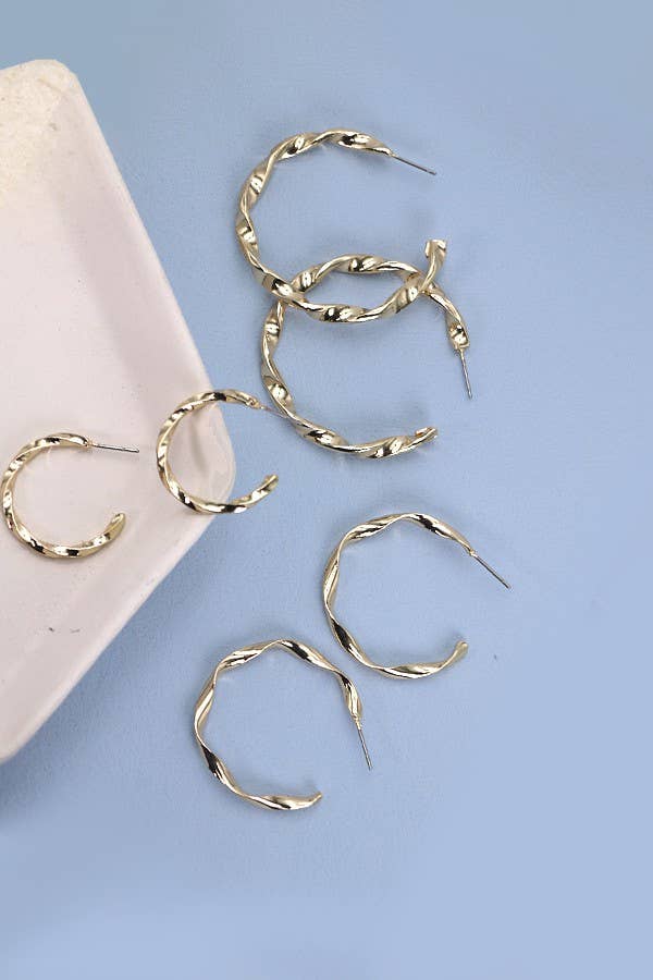 MULTI STYLE TWIST HOOP SET EARRINGS | 31E03738