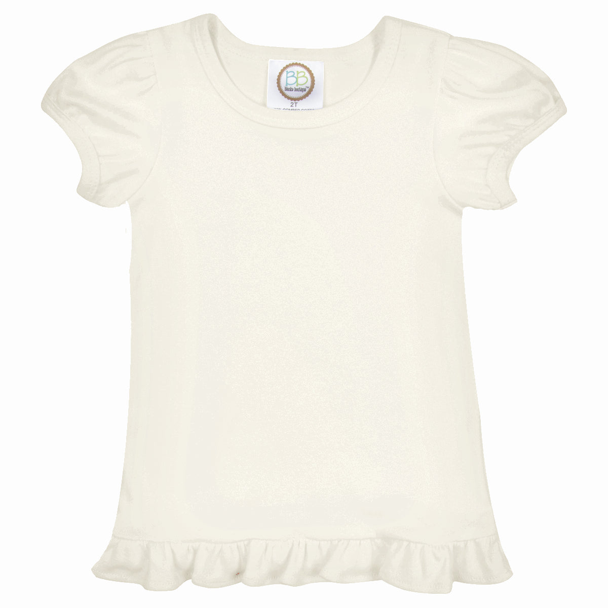 Blank Girl's Short Sleeve Ruffle Tee Shirt 1