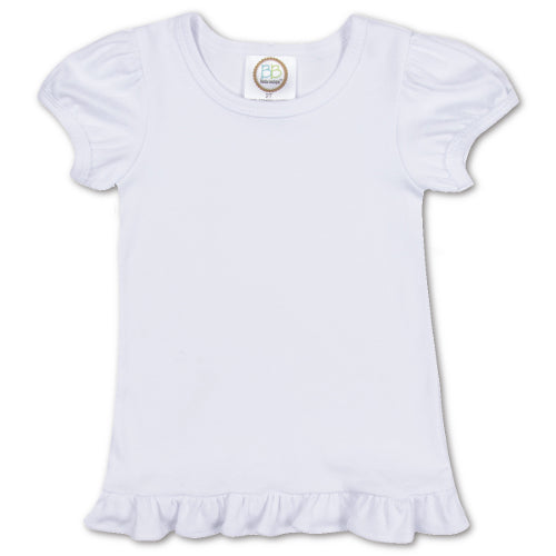 Blank Girl's Short Sleeve Ruffle Tee Shirt 1