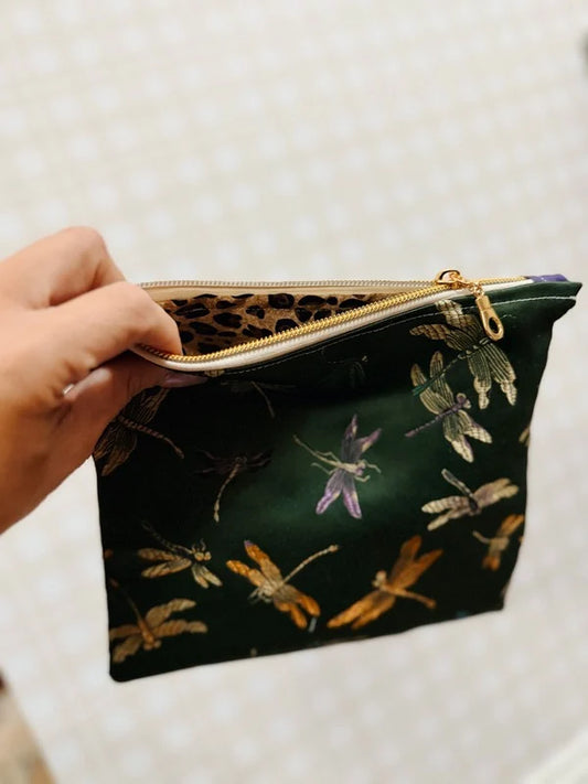 Vintage Fabric Dragon Fly Zip