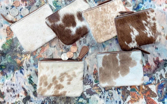 Cowhide coin pouch