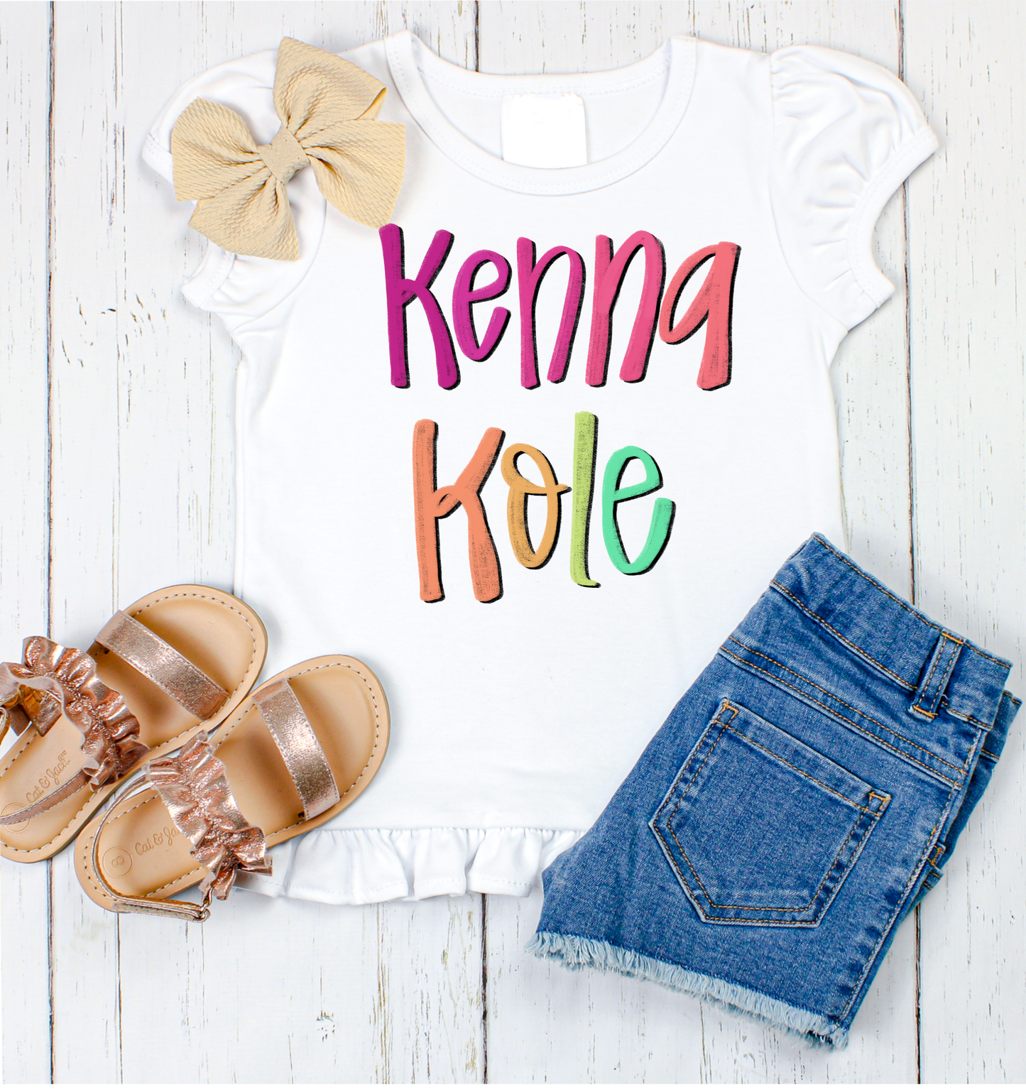 Kenna Kole hand lettered name shirt Girl