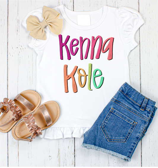 Kenna Kole hand lettered name shirt Girl