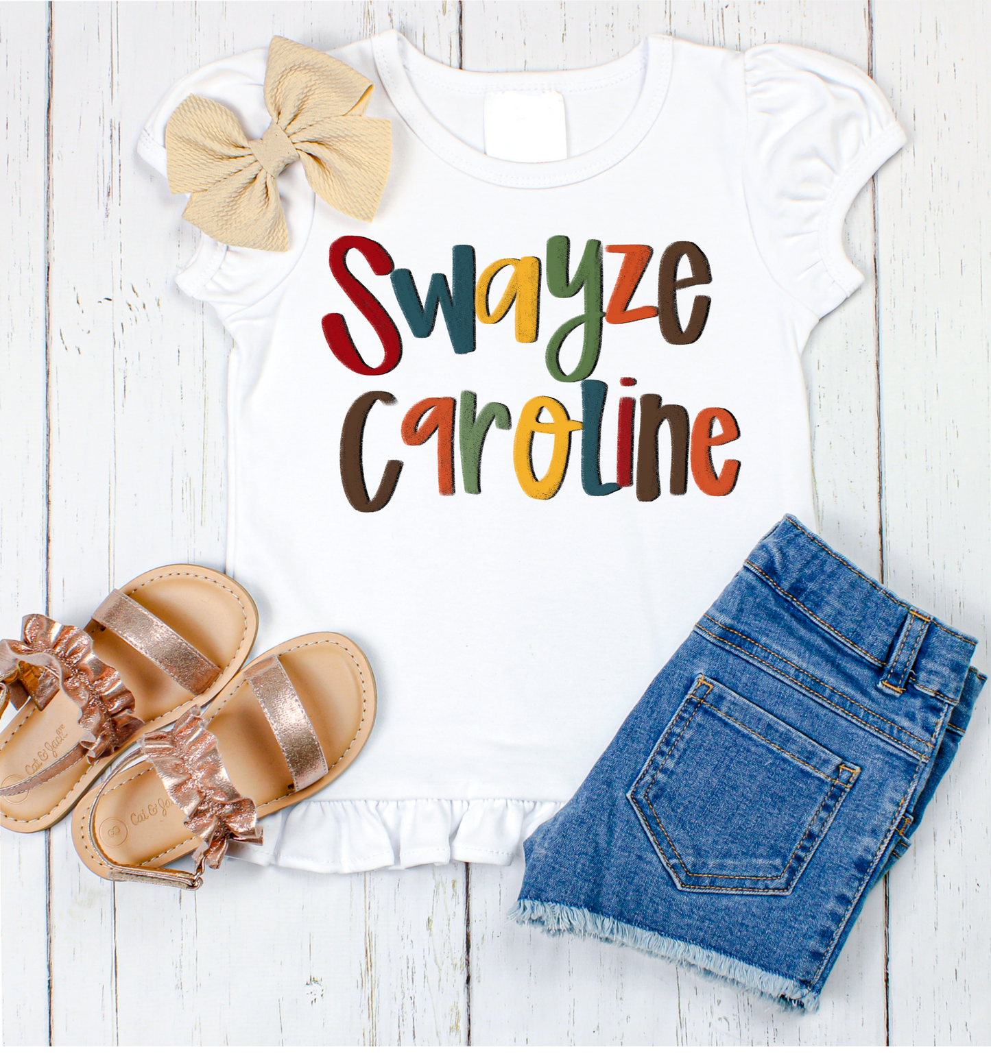 Swayze Caroline hand lettered name shirt Girl