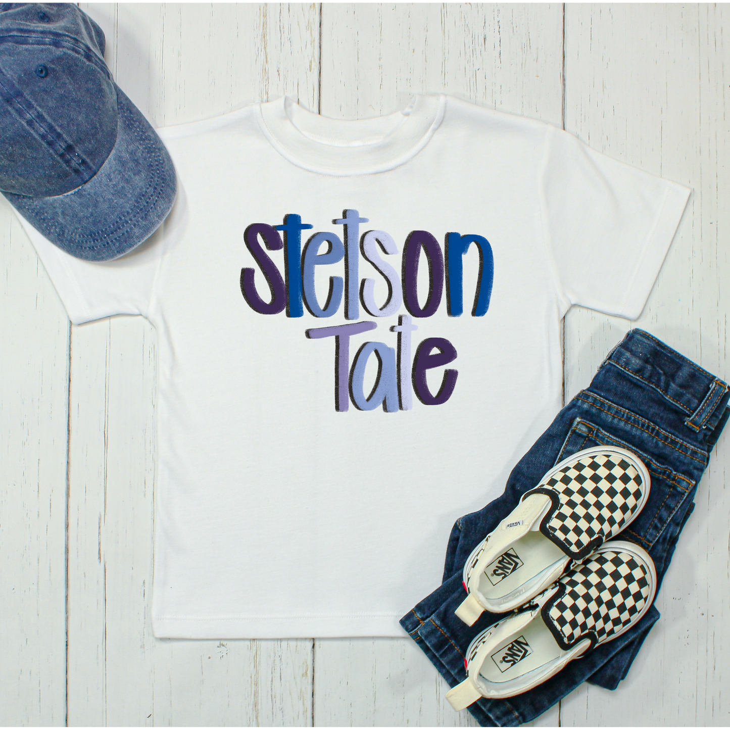 Stetson Tate hand lettered name SUB shirt