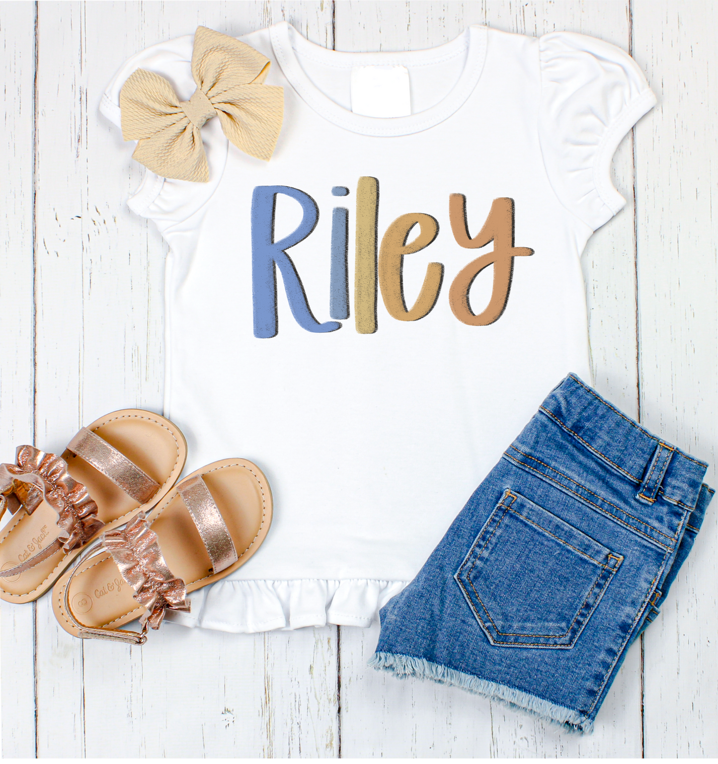 Riley hand lettered name shirt Girl