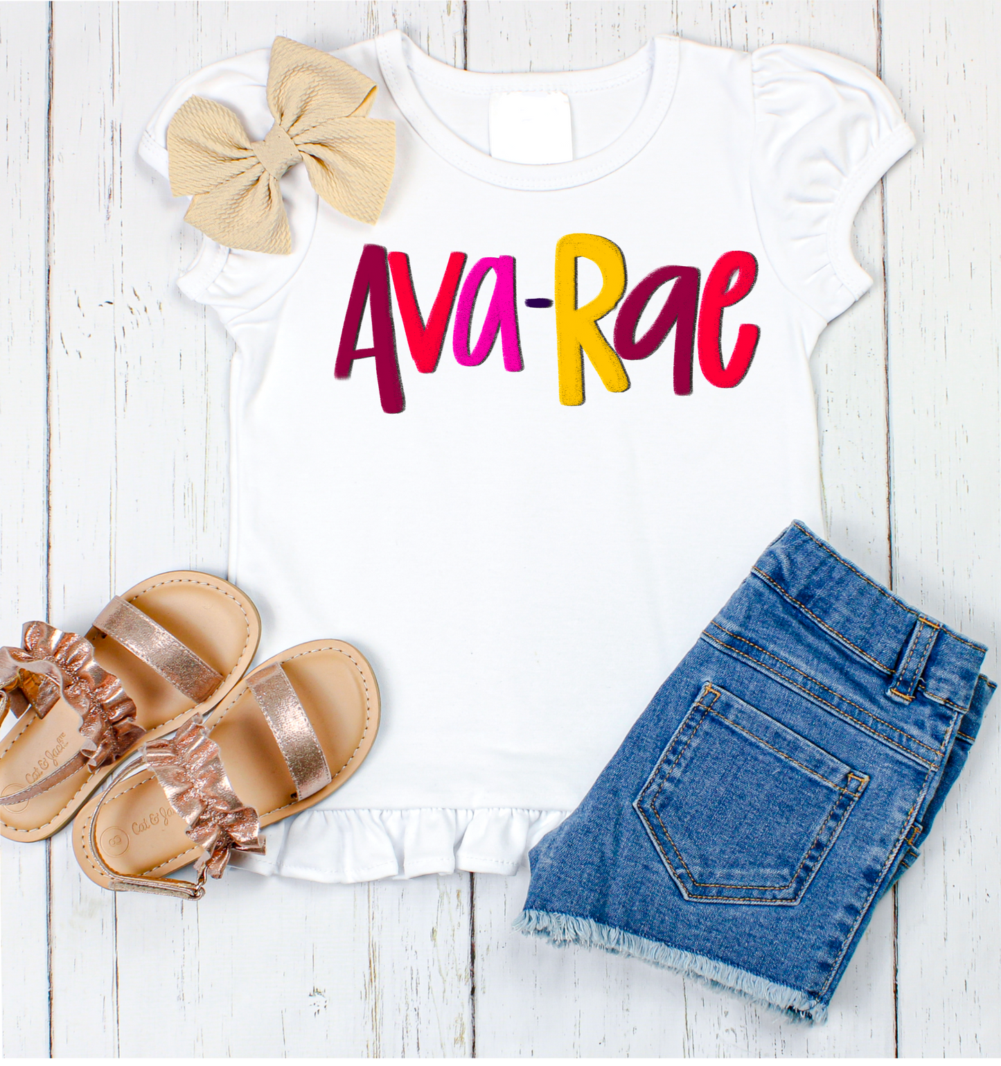 Ava-Rae hand lettered name shirt Girl