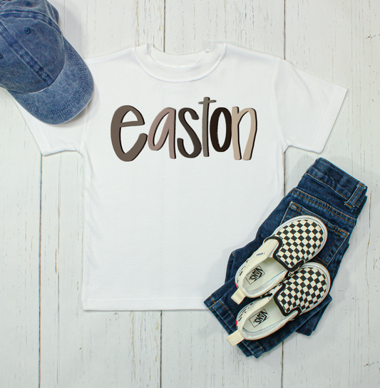 Easton hand lettered name SUB shirt