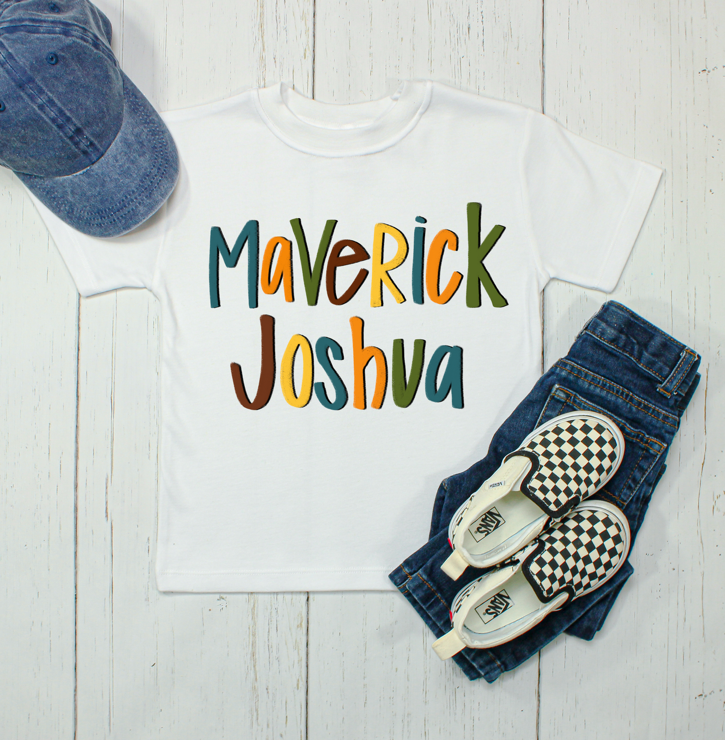 Maverick Joshua hand lettered name SUB shirt