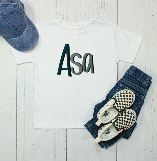 Asa hand lettered name SUB shirt