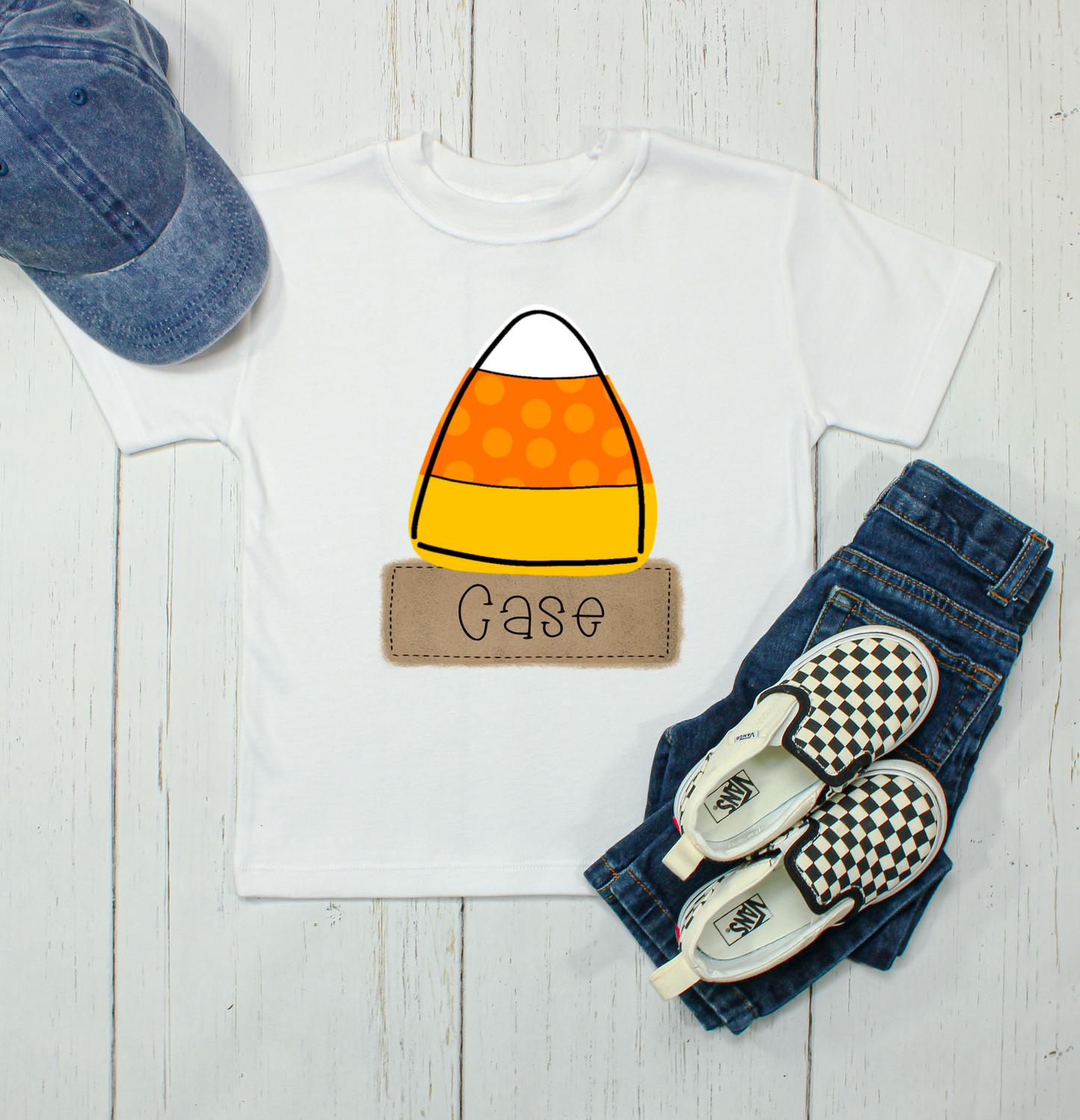 Candy Corn with name patch Sub Shirt