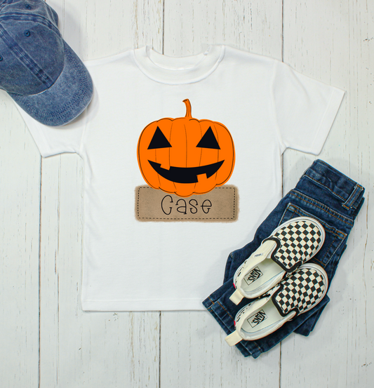 Pumpkin with name patch  Sub Shirt